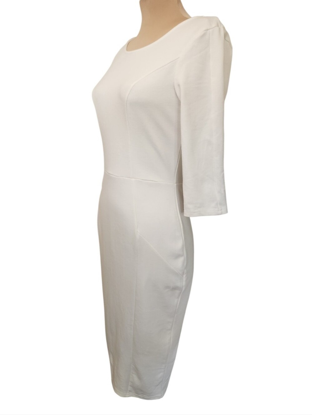 UNIQUE VINTAGE Ivory Princess Seam Pencil Dress - Size M - Picture 7 of 16